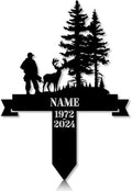 Personalized Hunter Grave Marker Deer Hunter Memorial Garden Stake 8-24 inch Hunter Dad Loss Gift, Hunter Memorial Gift Loss of Loved One (Deer Hunter) by Linktee