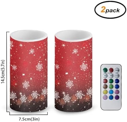 Battery Operated Flameless Candles with Remote and Timers Snowflake Flameless LED Pillar Candles for New Year Party Decoration Battery Tea Lights - Image 2
