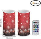 Battery Operated Flameless Candles with Remote and Timers Snowflake Flameless LED Pillar Candles for New Year Party Decoration Battery Tea Lights - Image 2