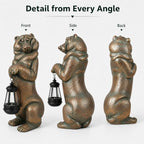Funny Bear Outdoor Solar Lantern,16.2in Garden Decor Statue Waterproof - Image 6