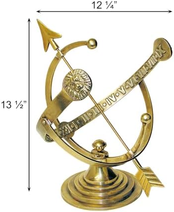 Rome RM1334 Polished Brass 12-Inch Diameter Armillary Sundial - Image 3