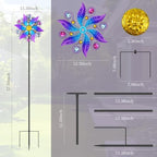 Violet Metal Wind Spinner Outdoor, Kinetic Yard Art with Stake - Image 4
