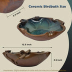 Ceramic Birdbath Solar Fountain, 12.5-Inch Heavy Duty Ceramic Bird Bath Bowl for Outdoor Water Fountain, Wildlife Drinking Station & Ground Feeder, Garden Patio Décor - Image 6