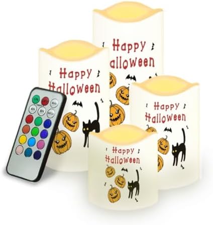 Pumpkin Color Changing Flameless LED Candles Set of 4 by Uorisanigo