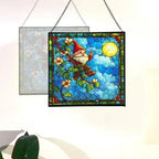 Glowing Vine Gnome Stained Glass Suncatcher – Square Hanging Window Panel for Home or Greenhouse – Whimsical Glass Art Gift for Garden Lovers, Christmas, Halloween, Father Days nPLiIr - Image 4