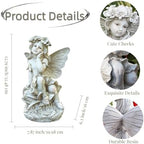 12.8" Flower Fairy Garden Statue, Lovely Outdoor Angel Figurine - Image 4