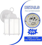 WISBEAM White Outdoor LED Wall Lantern, 2 Packs Outdoor Porch Light Fixture, Aluminum Housing Plus Glass, Wet Location Rated, ETL Qualified, 3000K - Image 5
