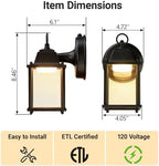 LIT-PaTH Outdoor Wall Light Dusk to Dawn, Aluminum, LED 3000K, Black 2 Pack - Image 6