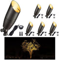 Gardenreet Low Voltage Spot Lights - Solid Brass Landscape Spotlight Wired, 12V Outdoor LED Bullet Uplights, Waterproof Electric Bronze for Patio Wall with 2700K Warm White MR16 Bulb (6 Pack) by Gardenreet