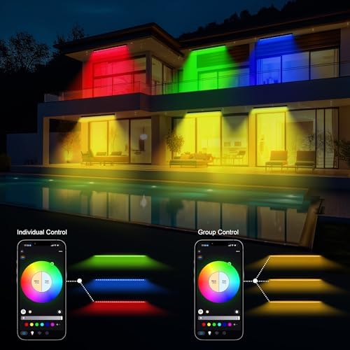 RGBCW Wall Washer Lights, 180W Stage Wash Light Bar Smart APP & Remote Control, Group, Memory,Timing, Music Sync Function, Color Changing Linear Wash Light for Stage Birthday Party Wedding - Image 4