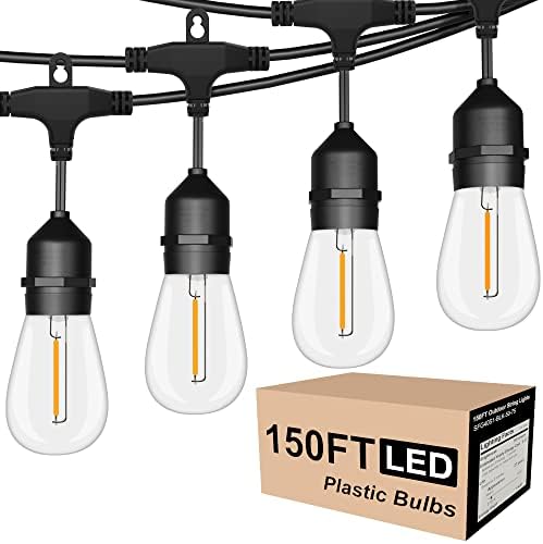 Outdoor String Lights Waterproof 150FT Patio Lighting for Porch Backyard by SUFEIMAS