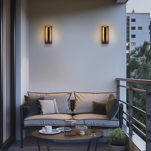 Globe Electric 60000128 10W Integrated LED Outdoor Wall Sconce, Bronze Finish, Modern Rectangle Frame, 650 Lumens, 2700K Warm White, Weather-Resistant, 12-Inch Height - Image 3