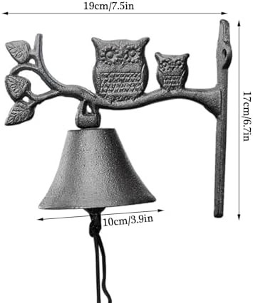 Outdoor Cast Iron Vintage Owl Doorbell, a Dinner Bell with a Farmhouse Style Design, Perfect for Home Christmas Garden Shop - Image 4