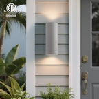 mirrea 12" Modern Outdoor Porch Light in 2 Lights, 2 Pack, Metallic Gray - Image 5