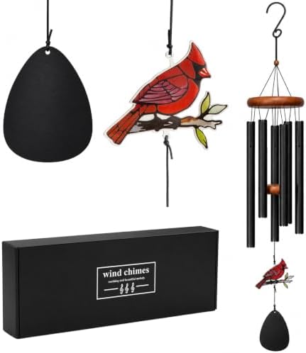 Memorial Wind Chimes for Loss of Loved One - 36 in Cardinal Wind Chimes, Sympathy Gifts for Bereavement, Deep Tone Home Garden Decor for Bereavement, Condolence, Funeral by Unknown