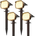 Solar Spot Lights Outdoor, 3 Modes 2-in-1 IP65 Waterproof 4 Pack Spotlights by Etetale