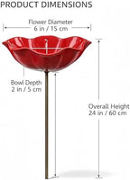 2026 New Metal Flower Garden Stakes Bird Bath, Handmade Metal Flower Garden Stake, with Flowers Design, Colorful Butterfly Bee Bath Bowl for Outdoor Yard Decor (3 Pcs) - Image 6