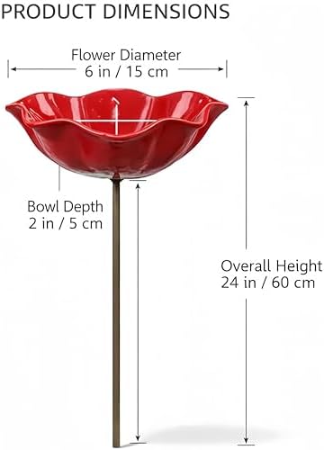2026 New Metal Flower Garden Stakes Bird Bath, Handmade Metal Flower Garden Stake, with Flowers Design, Colorful Butterfly Bee Bath Bowl for Outdoor Yard Decor (3 Pcs) - Image 6