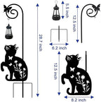 Solar Cat Lantern Garden Stakes 28.7in Metal Outdoor Night Light - Image 5