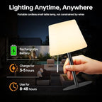 Gewiny Solar Table Lamp for Outside Patio Solar Lamp Outdoor Lamp Waterproof with Light Sensor,Dimmable Warm White+RGB LED Rechargeable Lamps Cordless Battery Operated Table Lamp （Black） - Image 4