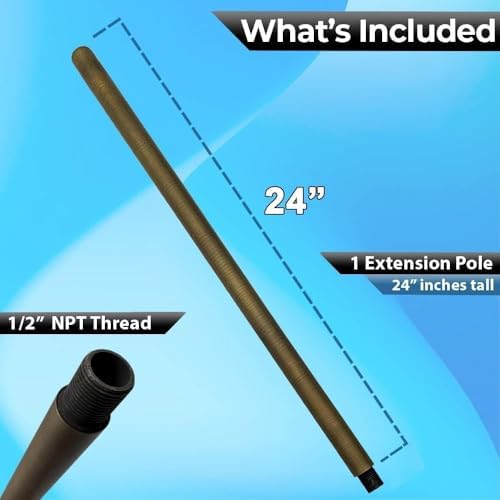 Brass Landscape Lighting Extension Riser - Make Spotlights and Pathway Outdoor Lights Taller, Lamp Rod for Landscape Accent Lights (24") - Image 4