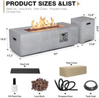 42'' Outdoor Propane Fire Pit Table Set w/Tank Cover Table - Image 2