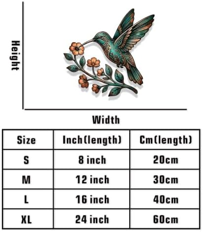 Hummingbird Metal Sign Floral Wall Art Rustic Plaque for Garden Porch Home Decor Heavy Duty Waterproof Indoor Outdoor Ornament (16 Inch) - Image 6