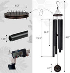 Vanquer Large Wind Chimes for Outside Deep Tone - 46'' Wind Chimes Outdoor Clearance, Windchimes Outdoors, Hummingbird Wind Chime,Sympathy Gift, Patio, Home Décor, Vintage Black (46" Hummingbird) - Image 2