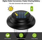 Glass Solar Lights Outdoor waterproof, 4 Pack Super Bright Solar Pathway Lights, Up to 12 Hrs Long Last Auto On/Off Garden Lights Solar Powered, Stainless Steel LED Light For Yard Landscape Cool White - Image 3