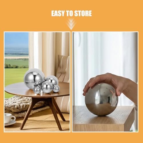 Kisangel Polished for Gazing Globe Mirror Ball Stainless Steel Garden Decor - Image 3