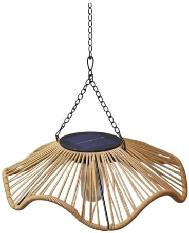 Rattan Style Solar Lantern Iron Frame Outdoor(Single-layer petals) - Image 2