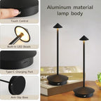 2 Pack Aluminum Cordless Table Lamp, 6000mAh Rechargeable Table Lamps, Portable Touch LED Lamp, Outdoor Waterproof Dimmable Cordless Rechargeable Table Lamps for Restaurant/Patio- Black (BK-Black) - Image 6