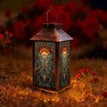 Solar Lantern Mid Century Wolf Stained Glass Outdoor Waterproof Garden Hanging Lantern Solar Powered Lighting Outside Solar Light for Patio Yard Camping, Gifts for Women Mom by Unknown