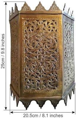 Set of 2 Moroccan Brass Wall Lamp Sconce Home Decor, Handmade Lighting Copper Metal Lights Turkish Lamp, Ramadan Candle Lantern, Candle Holder, Indoor Outdoor, Patio, Porch, Shelf, Garden (Tower) - Image 2
