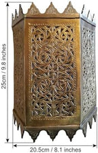 Set of 2 Moroccan Brass Wall Lamp Sconce Home Decor, Handmade Lighting Copper Metal Lights Turkish Lamp, Ramadan Candle Lantern, Candle Holder, Indoor Outdoor, Patio, Porch, Shelf, Garden (Tower) - Image 2