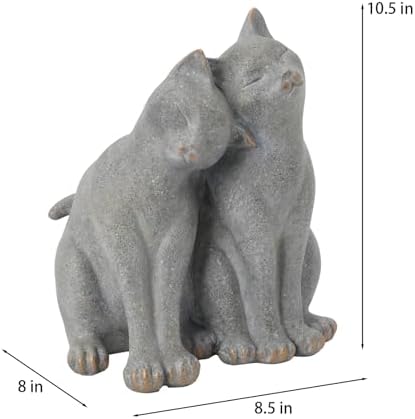 Cat Garden Statues Outdoor Cat-Figurines - Garden Decorations 8.5 x 8 x 10.5 in Resin Kitten Couple Sculpture Cats Statue for Farmhouse Outside Backyard Lawn Gift for Kitten Lovers Newman House Studio - Image 6