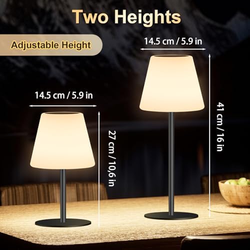 Solar Table Lamp Rechargeable Outdoor Solar Lamps with Light Sensor,Battery Operated Outdoor Lamps for Patio Waterproof,Dimmable Warm White and RGB LED Patio Lamp for Outside Terrace. - Image 3