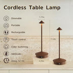 EJQ 2 Pack LED Rechargeable Cordless Table Lamps,Portable Outdoor 5000mAh Battery Operated Table Light Touch Control 3 Color Dimmable for Patio/Cofee/Restaurant/Camping/Dining/Bedroom-Brown - Image 2