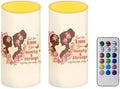 Blooming Rose Flower 2 Packs Flameless Candles Battery Operated Electric Candles 3''D x 5.7''H with 18-Key Remote Control Multicolor Changing Mother's Day Gifts Candles by NETILGEN