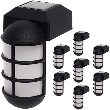 GreenLighting Marina Solar Post Cap Lights - Fits 4x4 Wood Outdoor Solar Powered Post Cap, Fence, Deck, Garden - Bright LED, Waterproof Nautical Lighting - Black 8 Pack by GREENLIGHTING