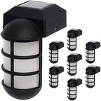 GreenLighting Marina Solar Post Cap Lights - Fits 4x4 Wood Outdoor Solar Powered Post Cap, Fence, Deck, Garden - Bright LED, Waterproof Nautical Lighting - Black 8 Pack by GREENLIGHTING