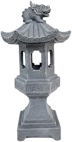 Pagoda Garden Statue, Resin Solar Japanese Pagoda Lantern, Decorative Zen Garden Landscape for Yard Patio Lawn, Style1, Decoración al aire Libre - Image 6