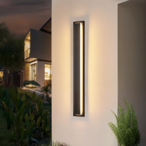 39.3'' 1 Pack Modern Outdoor Light Fixture, Long Exterior LED Lights Black by TeweiBrand