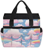 Cute Garden Tool Bag Organizer Heavy Duty Clouds Rainbow Gardening Tote Bag with 10 Pockets for Women Men Gardening Gifts - Image 3