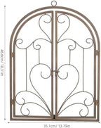 FONDOTIN Faux Window Wall Decor: Iron Art Rustic Window Frame For Garden And Entryway - Farmhouse Wall Art Vintage Decoration For Indoor And Outdoor 13.8"X18.3" Light Brown - Image 2