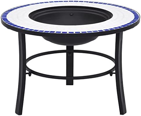 Mosaic Fire Pit Blue White 26.8 Inch Ceramic - Image 2