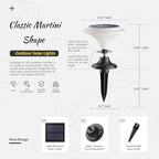 Solar Table Lights Outdoor, 6 Pack Classic Martini-Shaped Lanterns with Base & Ground Stakes, Waterproof LED Solar Powered Decorative Lights for Patio Table Garden Path (Warm White) - Image 6