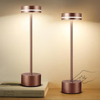2 Pack LED Cordless Table Lamp Rechargeable, 5000mAh Portable Battery Operated LED Desk Lamp, 3 Color Dimmable Table Light for Home Office/Dining/Nightstand for Home Décor – Reddish Brown by Gkeiten