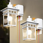 Outdoor Light with GFCI Outlet,2 Pack Dusk to Dawn Porch Lights White by APOTO