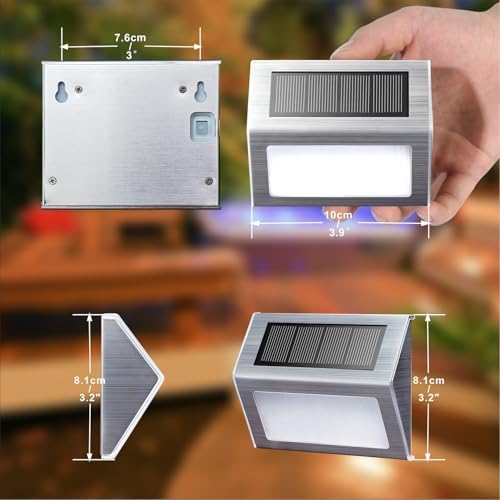 XLUX Warm White Solar Lights for Deck Step Fence Post, SST Housing, 6 Pack - Image 2